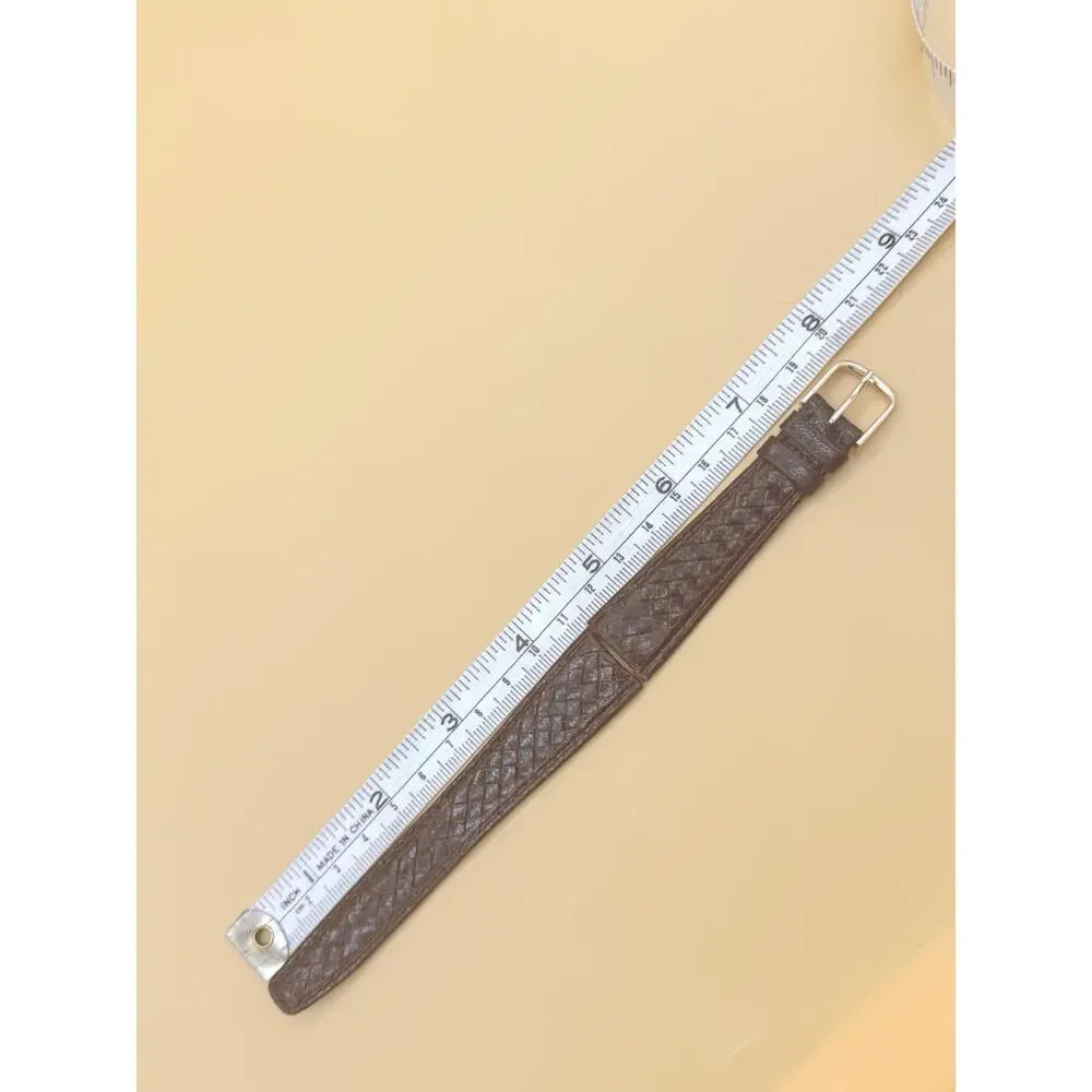 19mm KREISLER Braided Calfskin NOS Vintage Watch Band & Gold-Tone Buckle